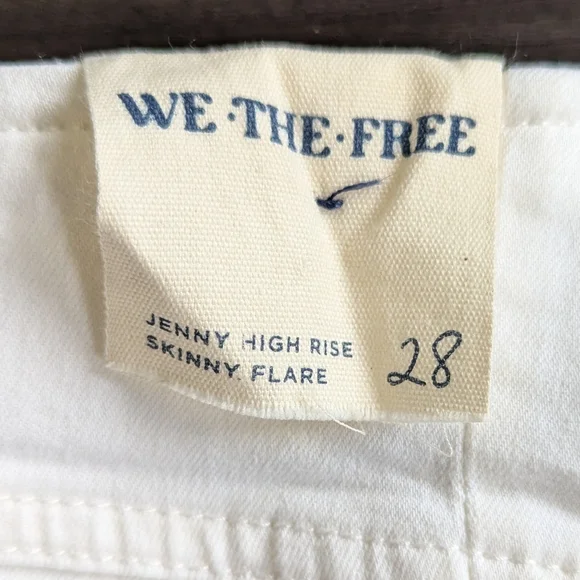 NWOT We The Free Jenny High Rise Flare Pants 28 White Coastal Cowgirl - Picture 9 of 9